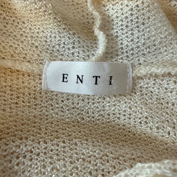 Enti Women's M Boho Lightweight Open Knit Hoodie Sweater Beach Coastal Travel - Picture 4 of 7